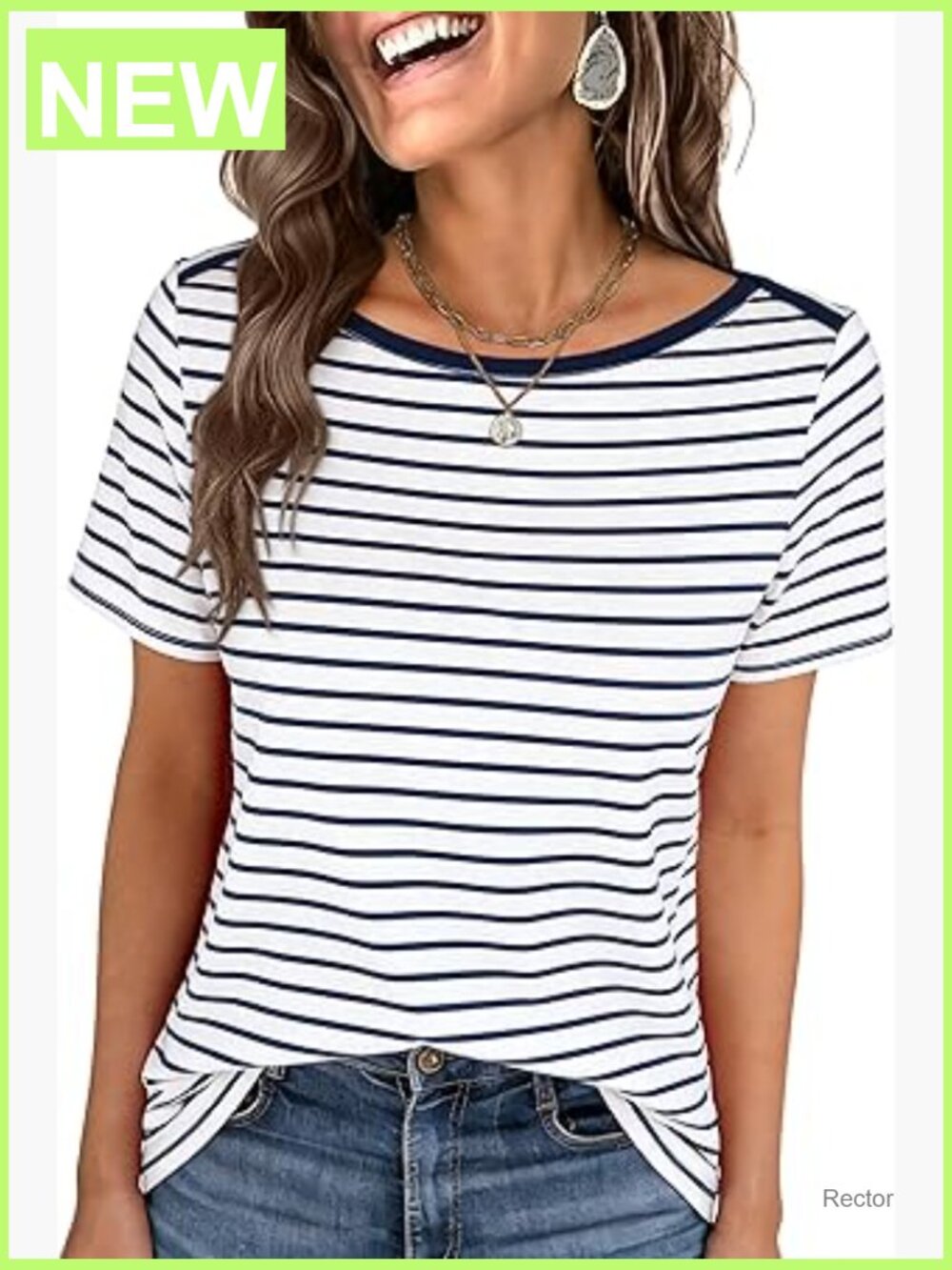 Women's Boat Neck Short Sleeve Tee Soft Stretchy Rayon Blend Casual Summer Top